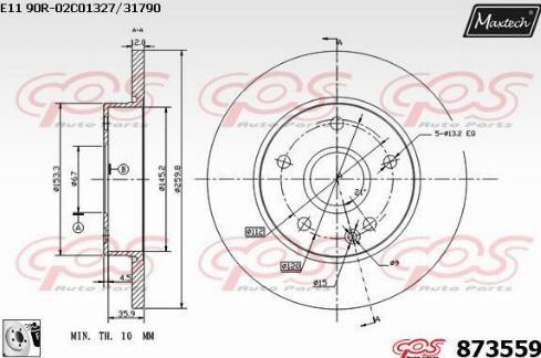 Maxtech 873559.0080 - Спирачен диск vvparts.bg