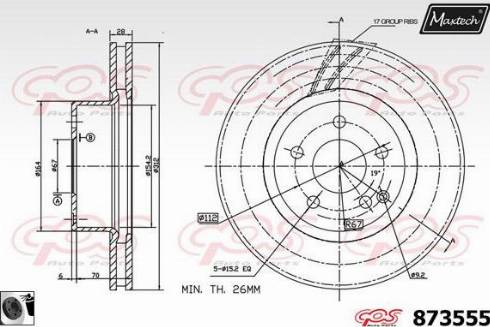 Maxtech 873555.0060 - Спирачен диск vvparts.bg