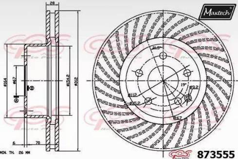 Maxtech 873555.0000 - Спирачен диск vvparts.bg