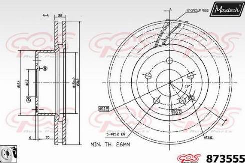 Maxtech 873555.0080 - Спирачен диск vvparts.bg