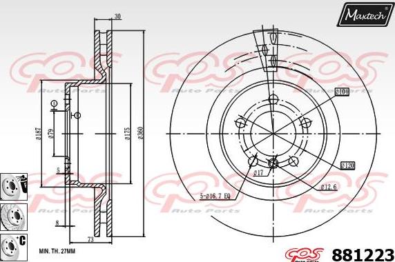 Maxtech 873555 - Спирачен диск vvparts.bg