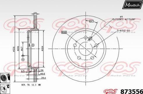 Maxtech 873556.6060 - Спирачен диск vvparts.bg