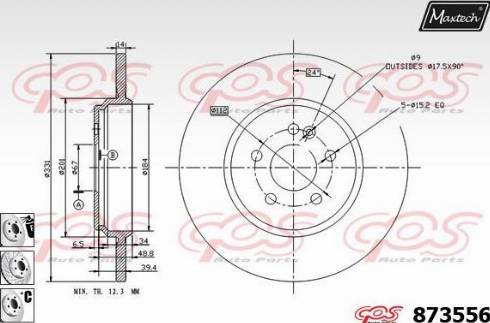 Maxtech 873556.6880 - Спирачен диск vvparts.bg