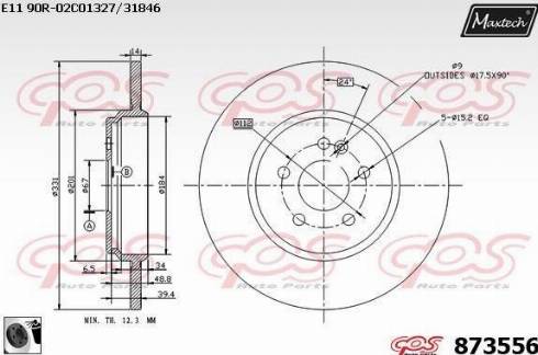 Maxtech 873556.0060 - Спирачен диск vvparts.bg