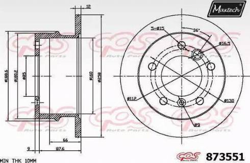 Maxtech 873551.6060 - Спирачен диск vvparts.bg