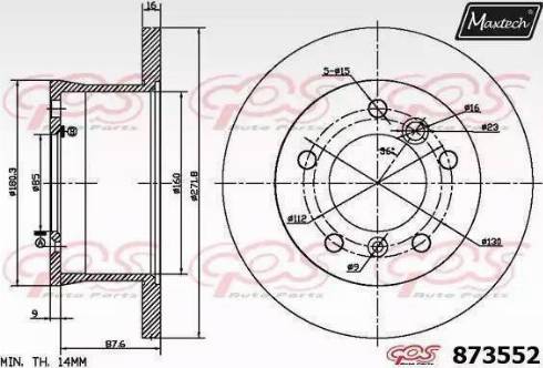 Maxtech 873552.6880 - Спирачен диск vvparts.bg