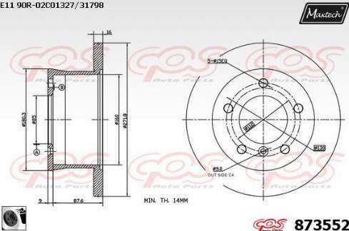 Maxtech 873552.0060 - Спирачен диск vvparts.bg