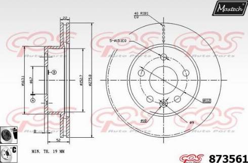 Maxtech 873561.6060 - Спирачен диск vvparts.bg