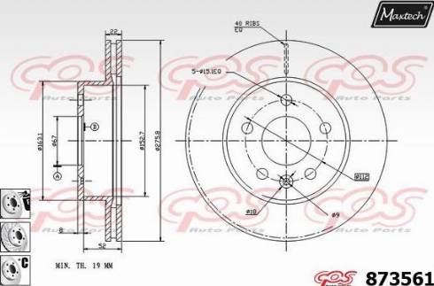 Maxtech 873561.6880 - Спирачен диск vvparts.bg