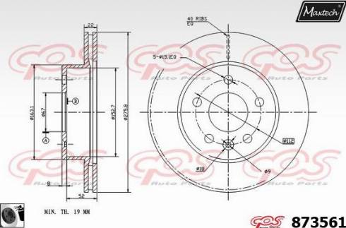 Maxtech 873561.0060 - Спирачен диск vvparts.bg