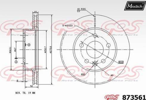 Maxtech 873561.0000 - Спирачен диск vvparts.bg