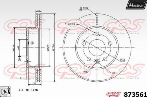 Maxtech 873561.0080 - Спирачен диск vvparts.bg