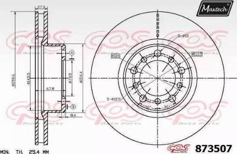 Maxtech 873507.6880 - Спирачен диск vvparts.bg