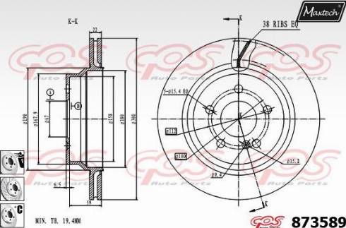 Maxtech 873589.6880 - Спирачен диск vvparts.bg