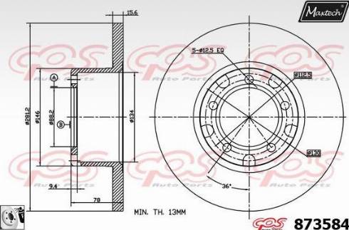 Maxtech 873584.0080 - Спирачен диск vvparts.bg