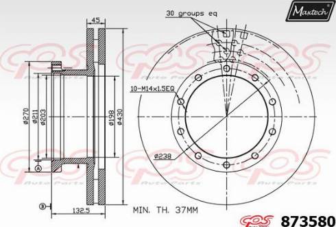 Maxtech 873580.0000 - Спирачен диск vvparts.bg