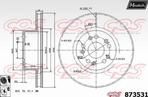 Maxtech 873531.6060 - Спирачен диск vvparts.bg