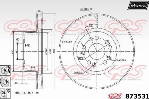 Maxtech 873531.6880 - Спирачен диск vvparts.bg