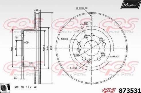 Maxtech 873531.0060 - Спирачен диск vvparts.bg