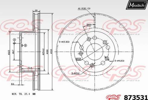 Maxtech 873531.0000 - Спирачен диск vvparts.bg