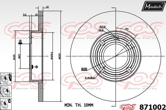 Maxtech 875374 - Спирачен диск vvparts.bg