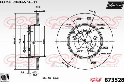 Maxtech 873528.0060 - Спирачен диск vvparts.bg