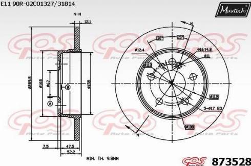 Maxtech 873528.0000 - Спирачен диск vvparts.bg