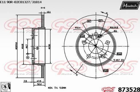 Maxtech 873528.0080 - Спирачен диск vvparts.bg