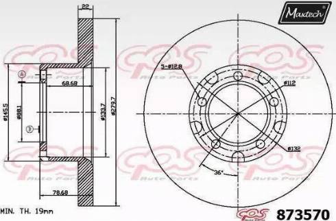 Maxtech 873570.0000 - Спирачен диск vvparts.bg