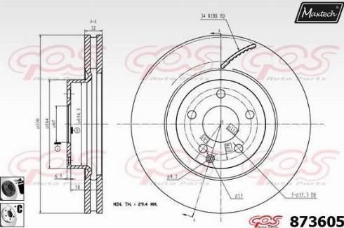 Maxtech 873605.6060 - Спирачен диск vvparts.bg