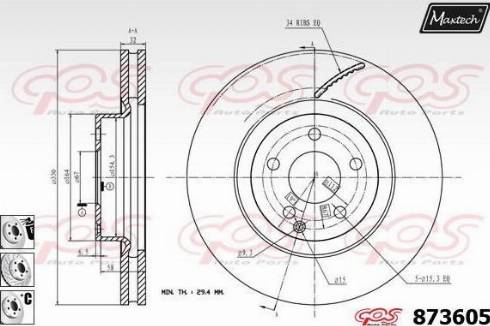 Maxtech 873605.6880 - Спирачен диск vvparts.bg