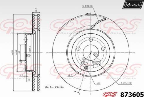 Maxtech 873605.0000 - Спирачен диск vvparts.bg