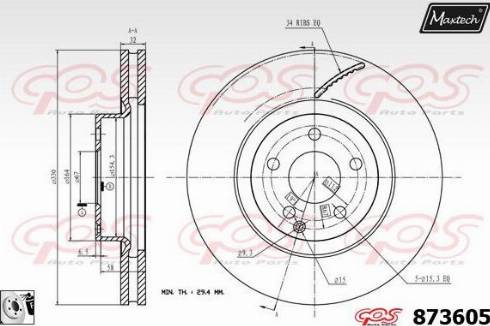 Maxtech 873605.0080 - Спирачен диск vvparts.bg