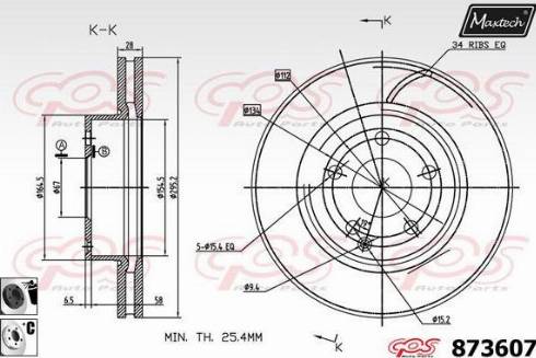 Maxtech 873607.6060 - Спирачен диск vvparts.bg