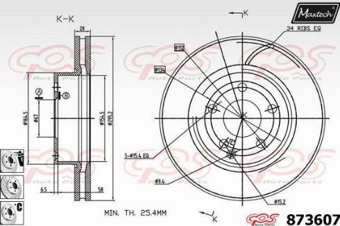 Maxtech 873607.6880 - Спирачен диск vvparts.bg