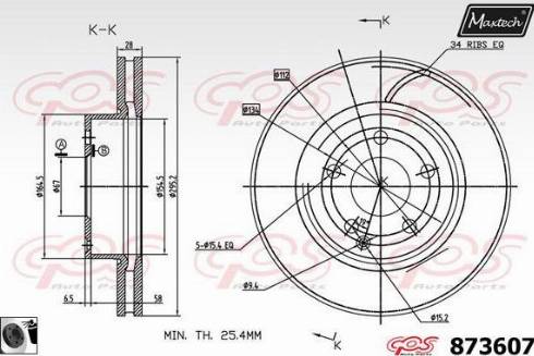 Maxtech 873607.0060 - Спирачен диск vvparts.bg