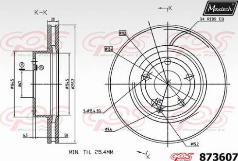 Maxtech 873607.0000 - Спирачен диск vvparts.bg