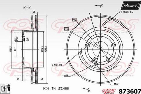 Maxtech 873607.0080 - Спирачен диск vvparts.bg