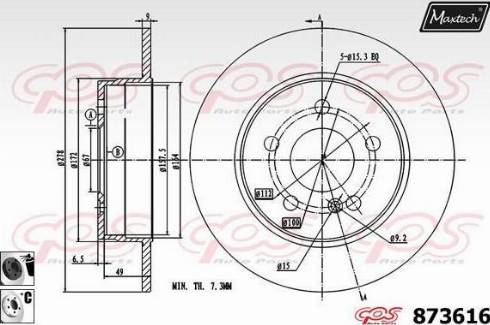 Maxtech 873616.6060 - Спирачен диск vvparts.bg