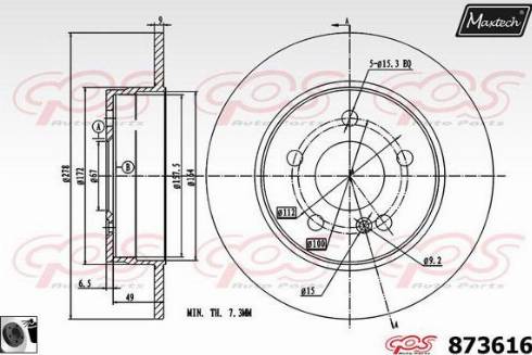 Maxtech 873616.0060 - Спирачен диск vvparts.bg