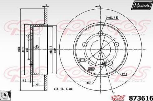 Maxtech 873616.0080 - Спирачен диск vvparts.bg