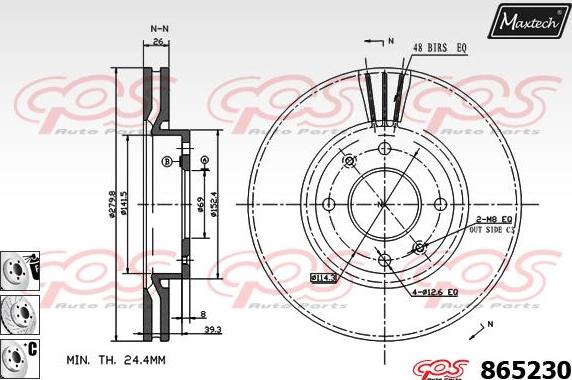 Maxtech 873616 - Спирачен диск vvparts.bg