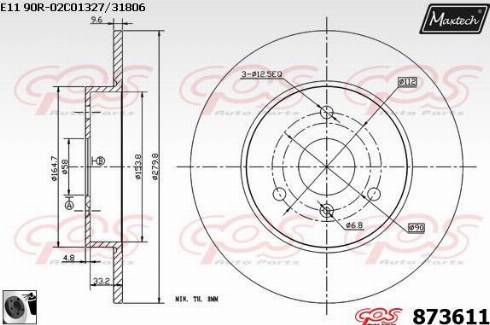 Maxtech 873611.0060 - Спирачен диск vvparts.bg