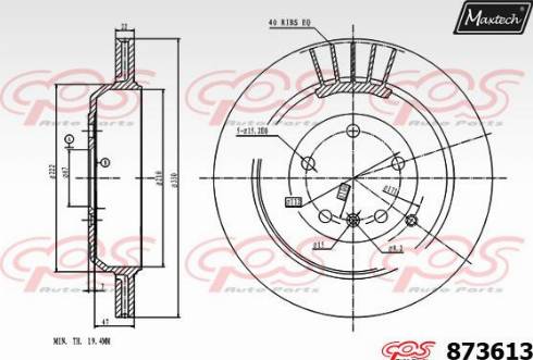 Maxtech 873613.0000 - Спирачен диск vvparts.bg