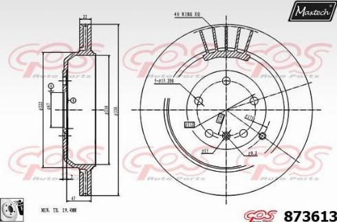 Maxtech 873613.0080 - Спирачен диск vvparts.bg