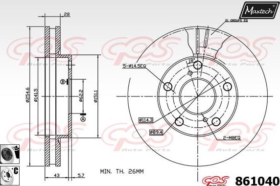 Maxtech 873638 - Спирачен диск vvparts.bg