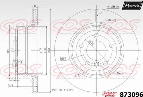 Maxtech 873096.0000 - Спирачен диск vvparts.bg