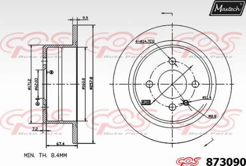 Maxtech 873090.0000 - Спирачен диск vvparts.bg