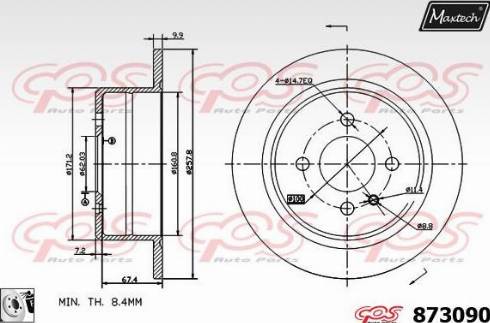 Maxtech 873090.0080 - Спирачен диск vvparts.bg