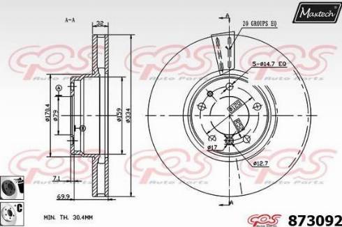 Maxtech 873092.6060 - Спирачен диск vvparts.bg